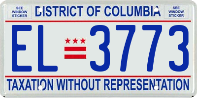 DC license plate EL3773