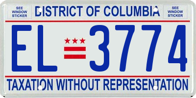 DC license plate EL3774