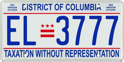 DC license plate EL3777