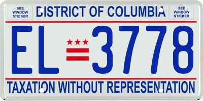 DC license plate EL3778