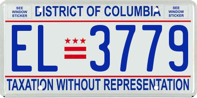 DC license plate EL3779