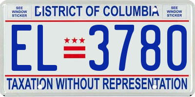 DC license plate EL3780