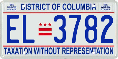 DC license plate EL3782