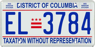 DC license plate EL3784