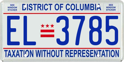 DC license plate EL3785