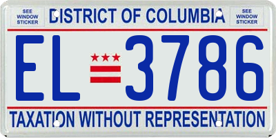 DC license plate EL3786