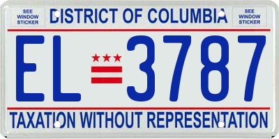 DC license plate EL3787