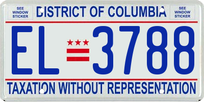 DC license plate EL3788