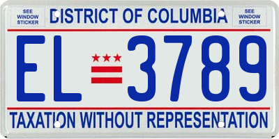 DC license plate EL3789