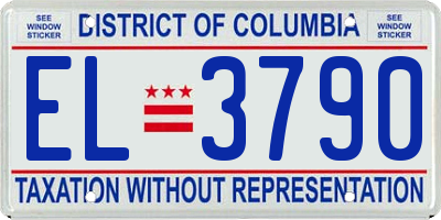 DC license plate EL3790