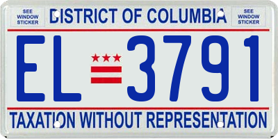 DC license plate EL3791