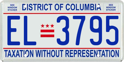 DC license plate EL3795