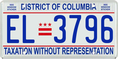 DC license plate EL3796