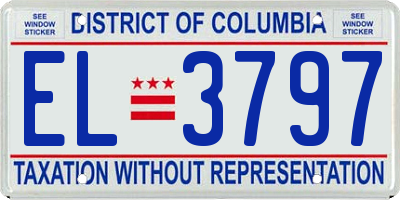 DC license plate EL3797