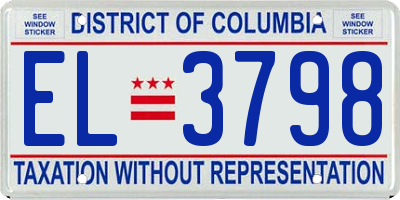 DC license plate EL3798