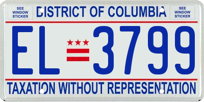 DC license plate EL3799