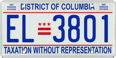 DC license plate EL3801