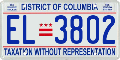 DC license plate EL3802