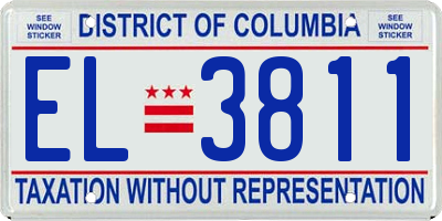 DC license plate EL3811