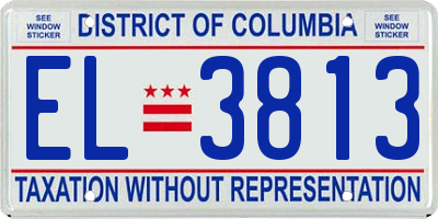 DC license plate EL3813