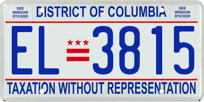 DC license plate EL3815