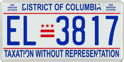 DC license plate EL3817