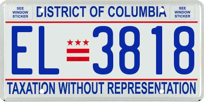 DC license plate EL3818