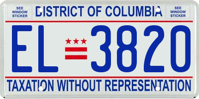 DC license plate EL3820