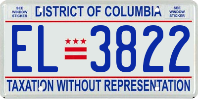 DC license plate EL3822