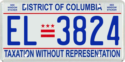 DC license plate EL3824