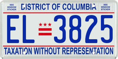 DC license plate EL3825