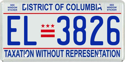 DC license plate EL3826