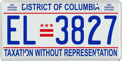 DC license plate EL3827