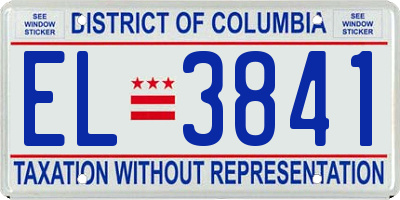 DC license plate EL3841