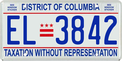 DC license plate EL3842