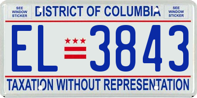 DC license plate EL3843