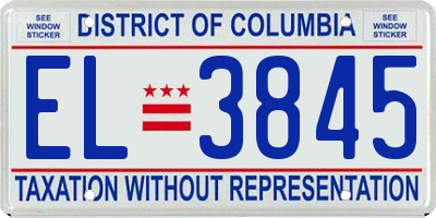 DC license plate EL3845