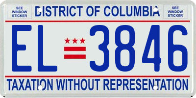 DC license plate EL3846