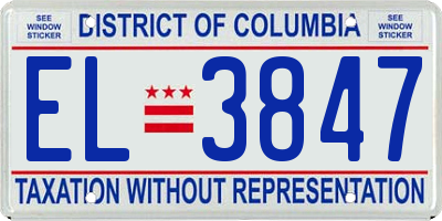 DC license plate EL3847