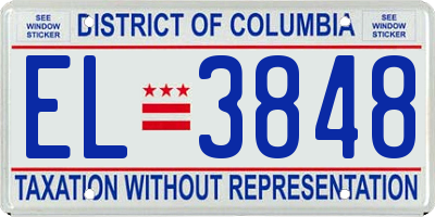 DC license plate EL3848