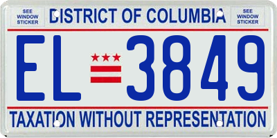 DC license plate EL3849