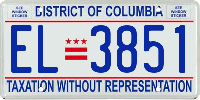 DC license plate EL3851