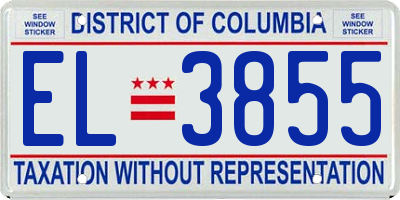 DC license plate EL3855