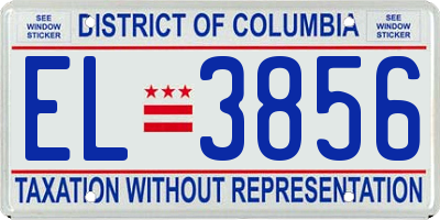 DC license plate EL3856