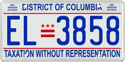 DC license plate EL3858