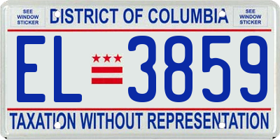 DC license plate EL3859