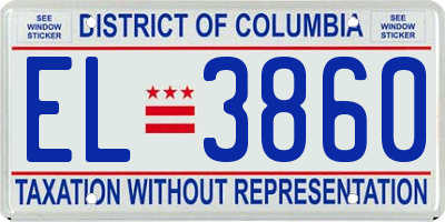 DC license plate EL3860