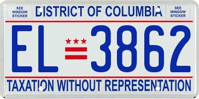 DC license plate EL3862