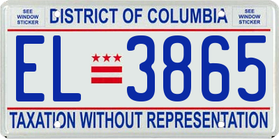 DC license plate EL3865