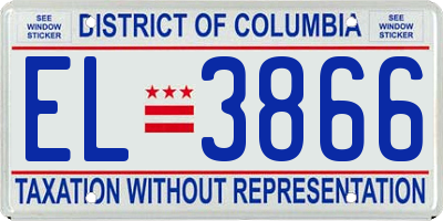 DC license plate EL3866